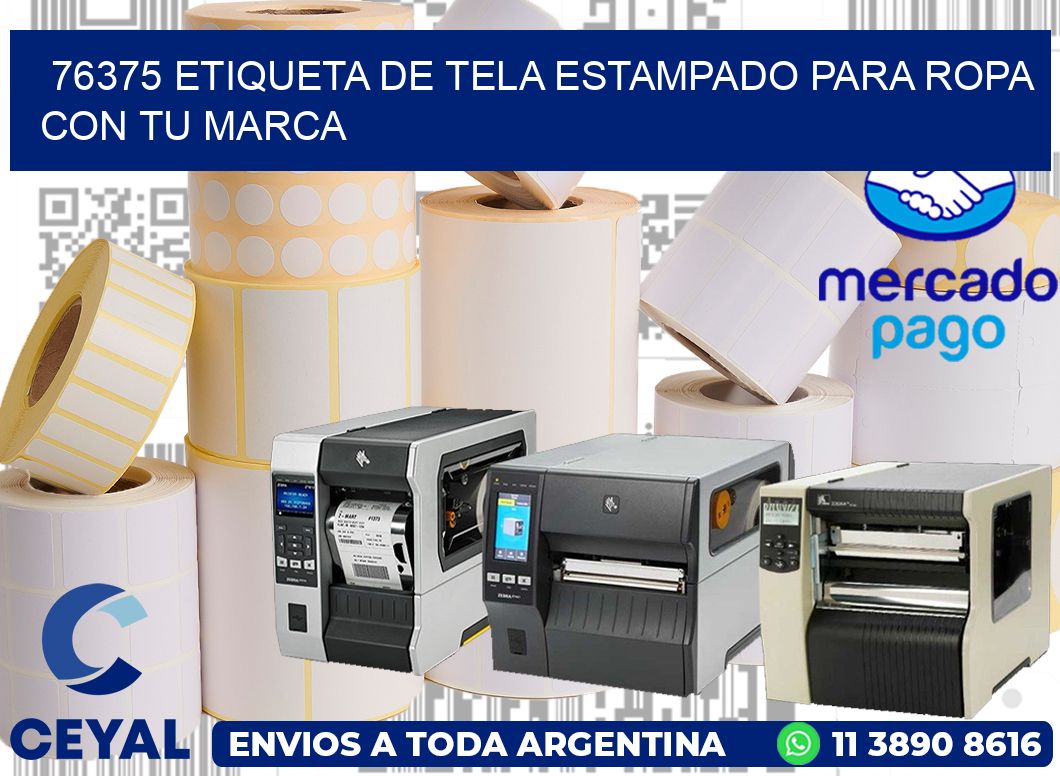 76375 ETIQUETA DE TELA ESTAMPADO PARA ROPA CON TU MARCA