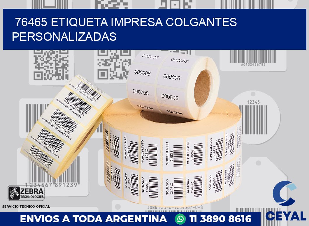 76465 ETIQUETA IMPRESA COLGANTES PERSONALIZADAS