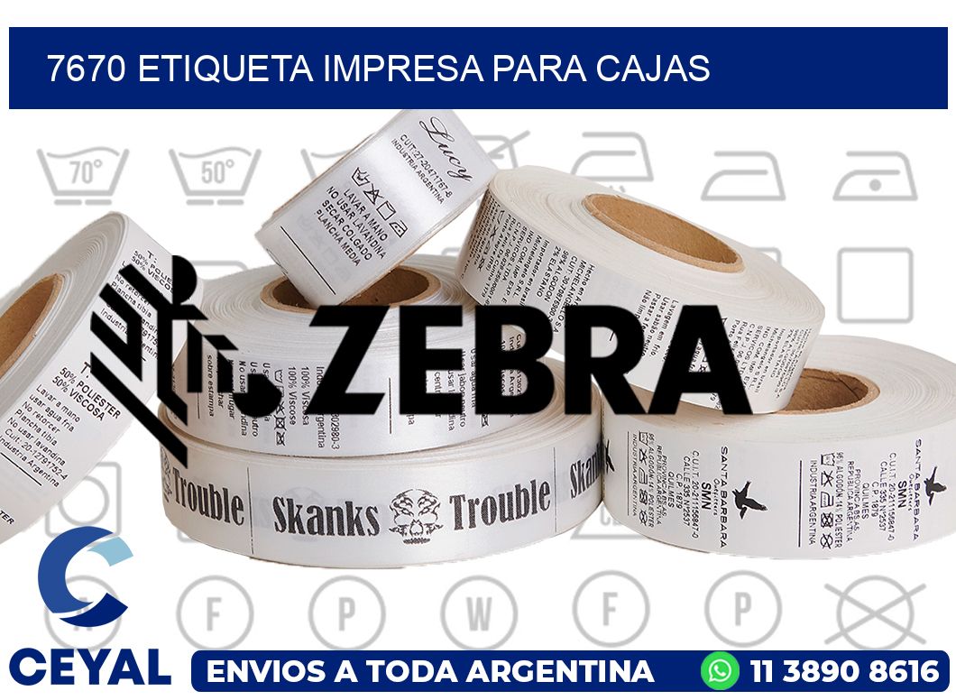 7670 ETIQUETA IMPRESA PARA CAJAS