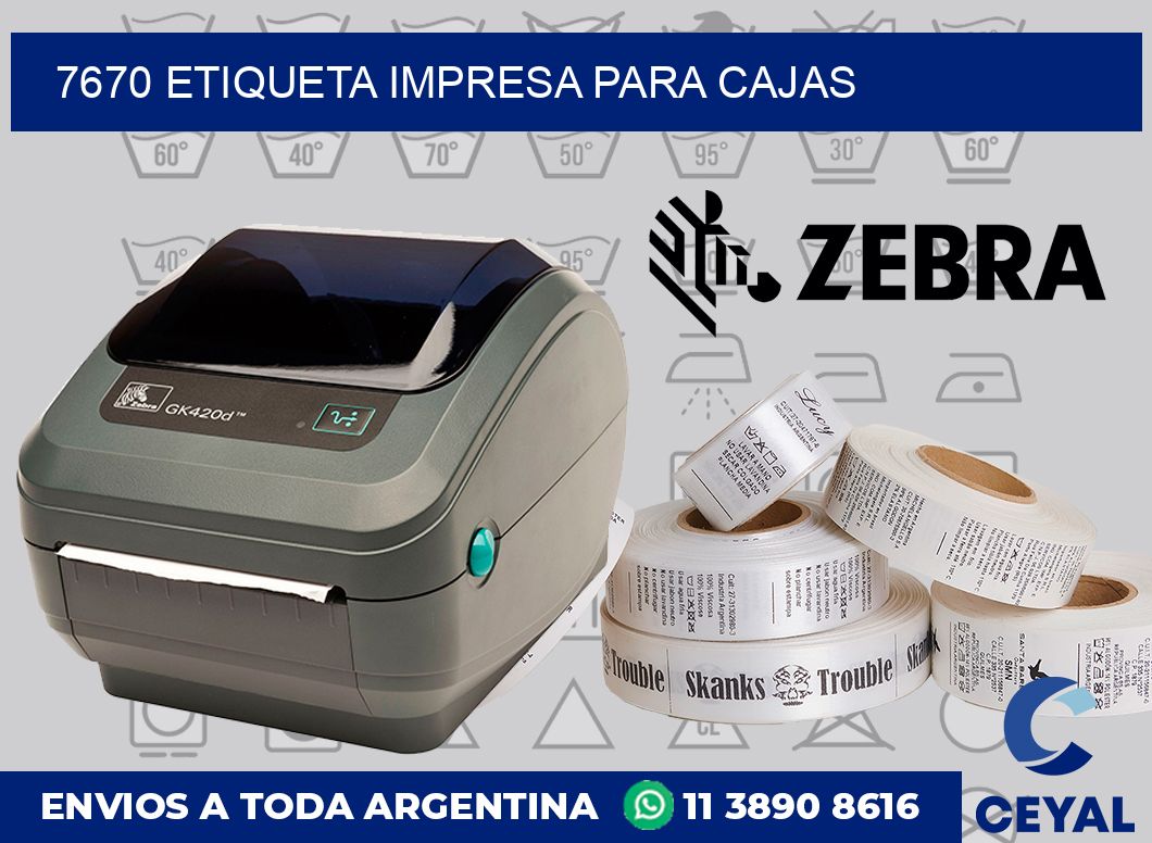 7670 ETIQUETA IMPRESA PARA CAJAS