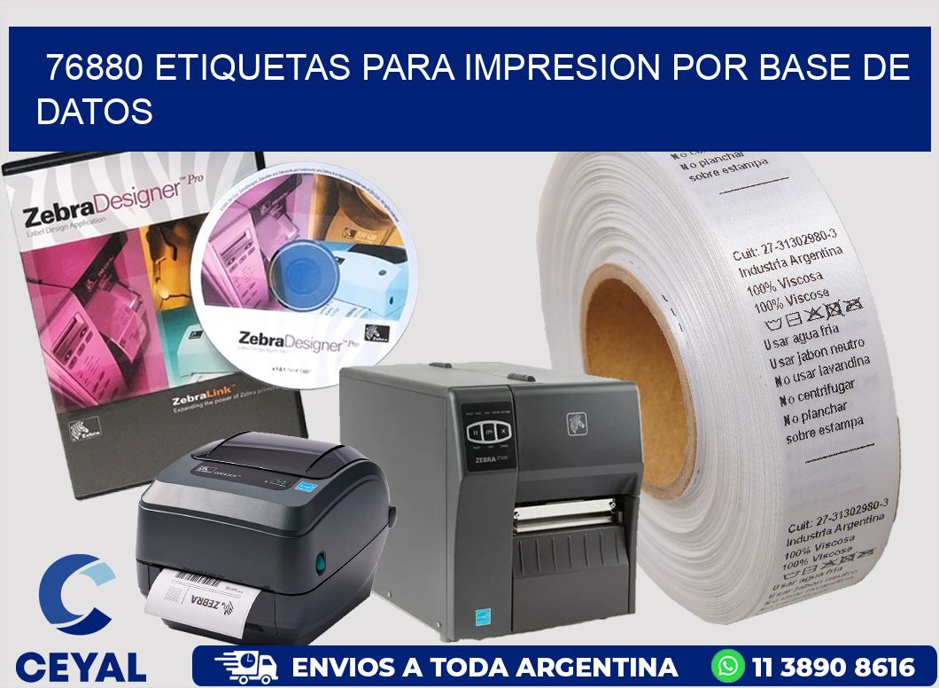 76880 ETIQUETAS PARA IMPRESION POR BASE DE DATOS