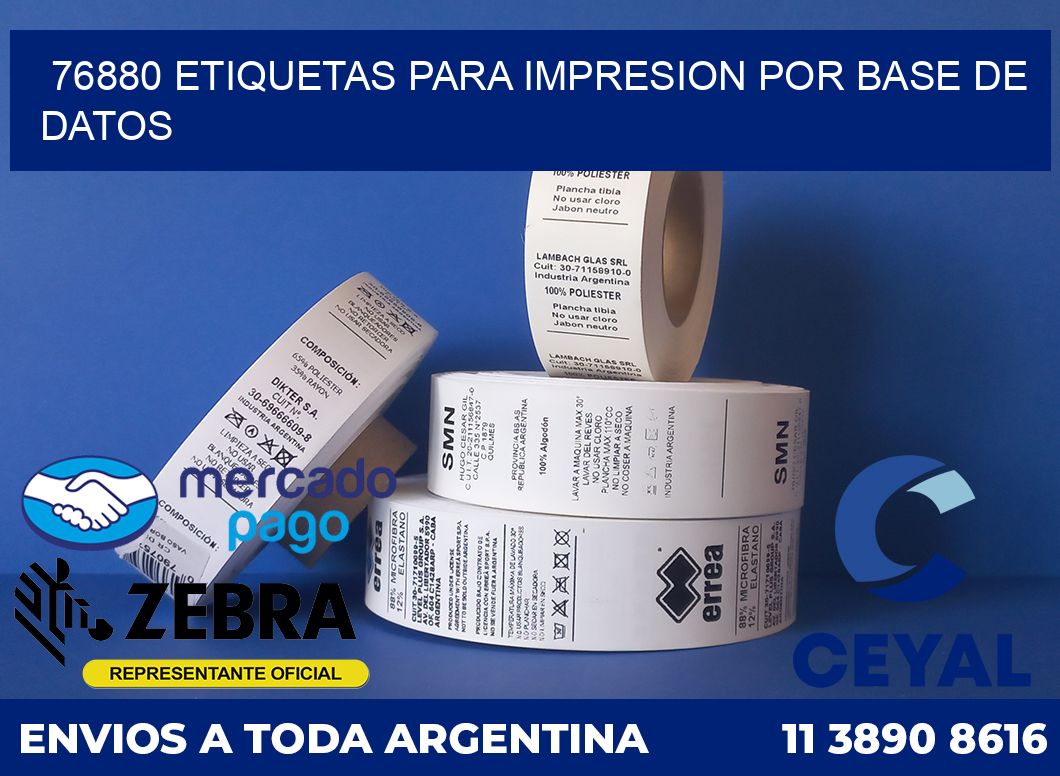76880 ETIQUETAS PARA IMPRESION POR BASE DE DATOS