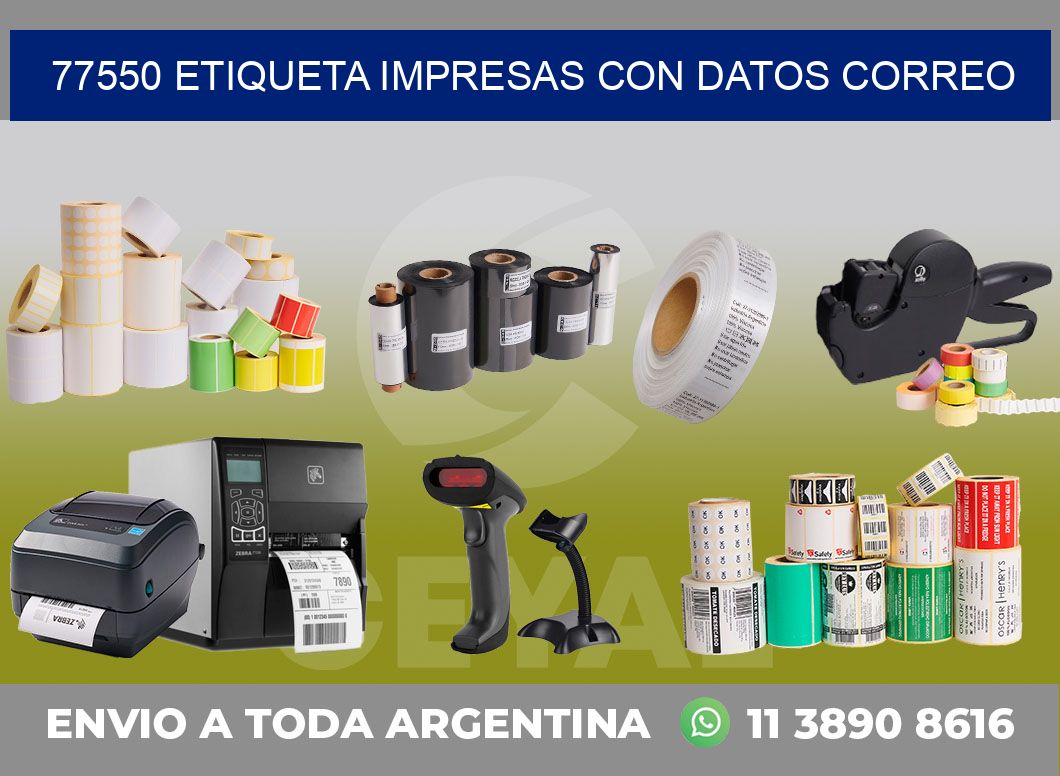 77550 ETIQUETA IMPRESAS CON DATOS CORREO