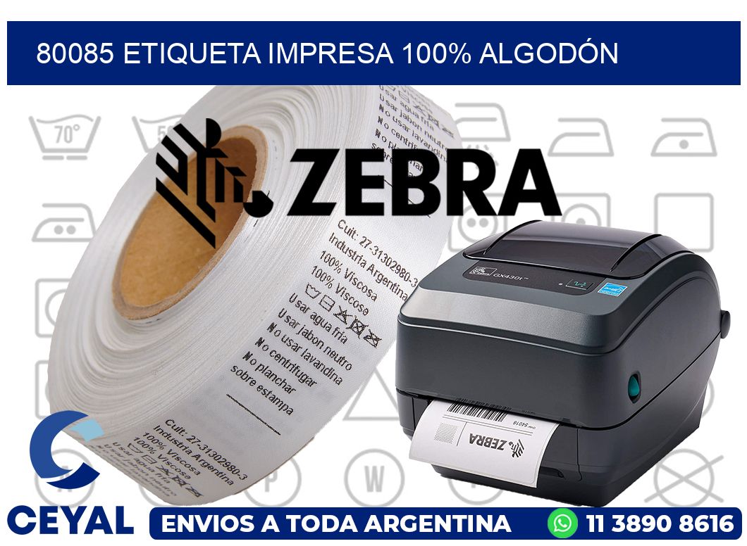 80085 ETIQUETA IMPRESA 100% ALGODÓN