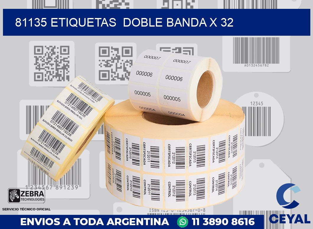 81135 etiquetas doble banda x 32