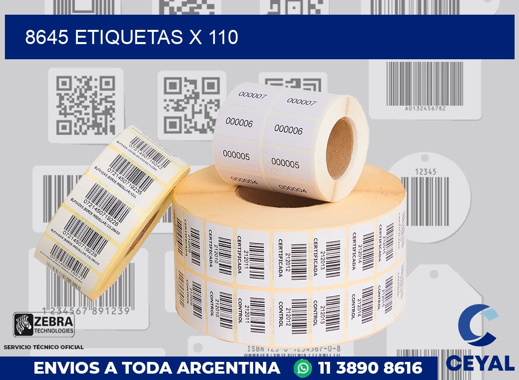 8645 Etiquetas x 110