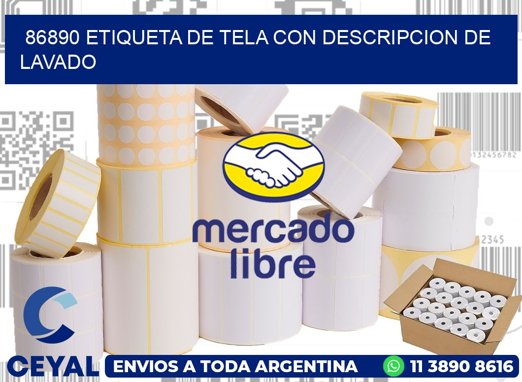 86890 ETIQUETA DE TELA CON DESCRIPCION DE LAVADO