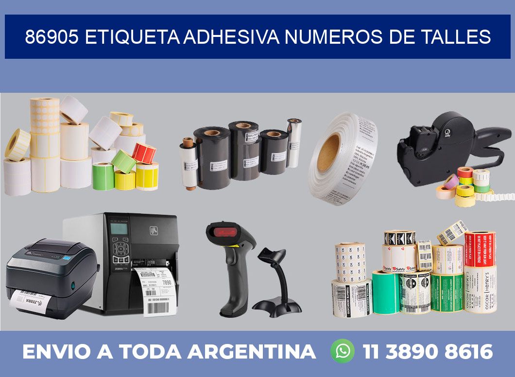 86905 ETIQUETA ADHESIVA NUMEROS DE TALLES
