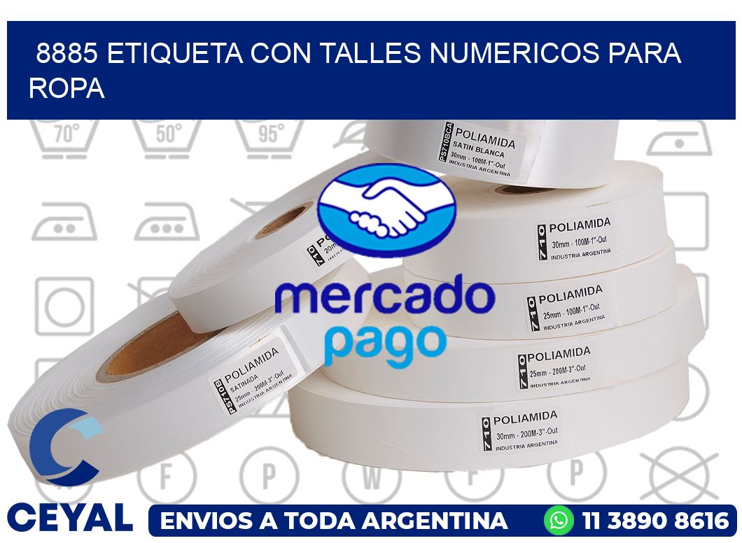 8885 ETIQUETA CON TALLES NUMERICOS PARA ROPA