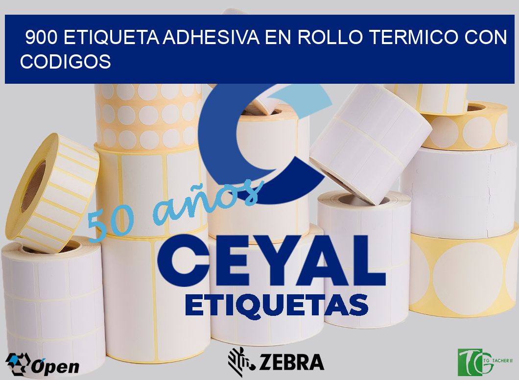 900 ETIQUETA ADHESIVA EN ROLLO TERMICO CON CODIGOS