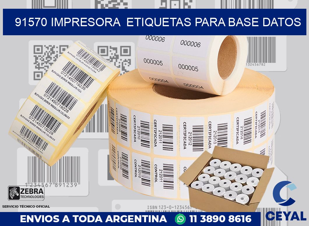 91570 impresora  etiquetas para base datos