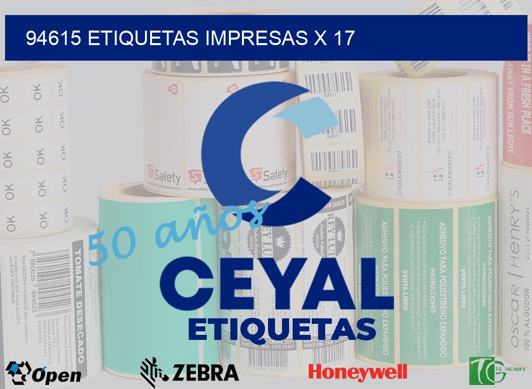 94615 Etiquetas impresas x 17