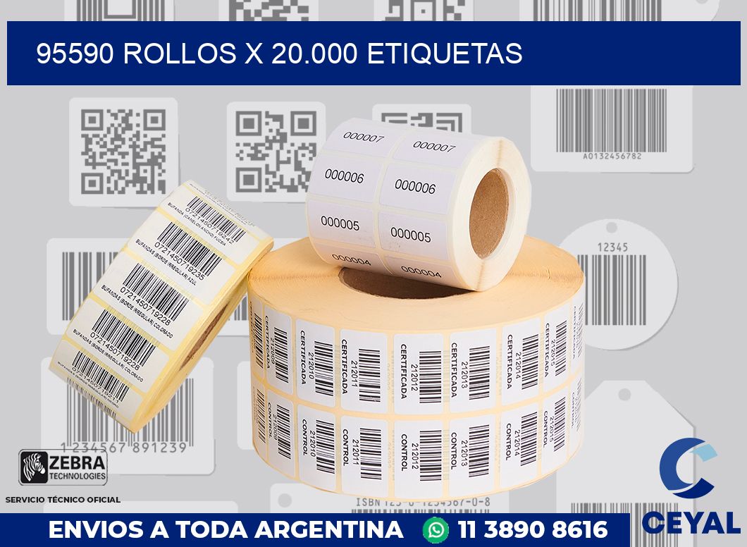 95590 Rollos x 20.000 etiquetas
