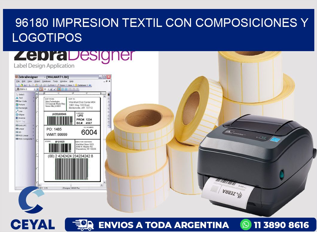 96180 IMPRESION TEXTIL CON COMPOSICIONES Y LOGOTIPOS