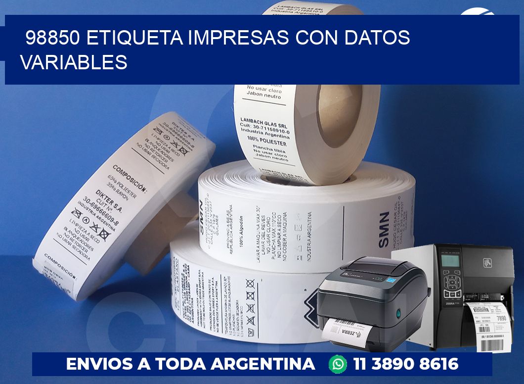 98850 ETIQUETA IMPRESAS CON DATOS VARIABLES