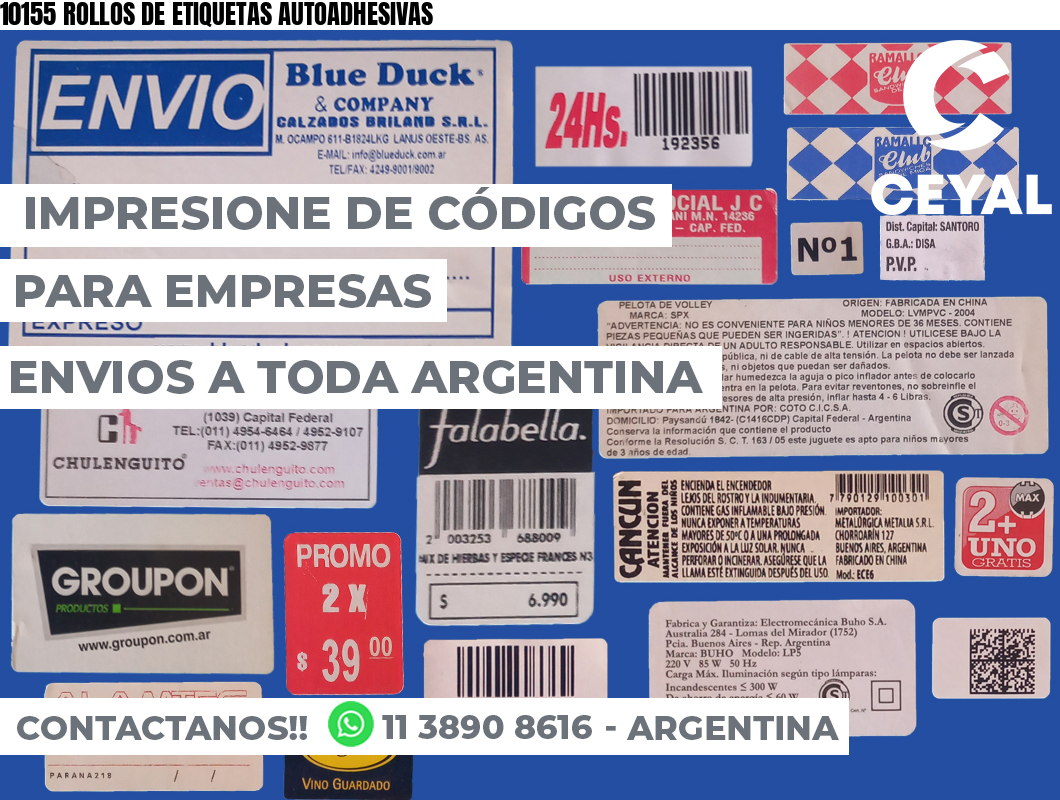 10155 ROLLOS DE ETIQUETAS AUTOADHESIVAS