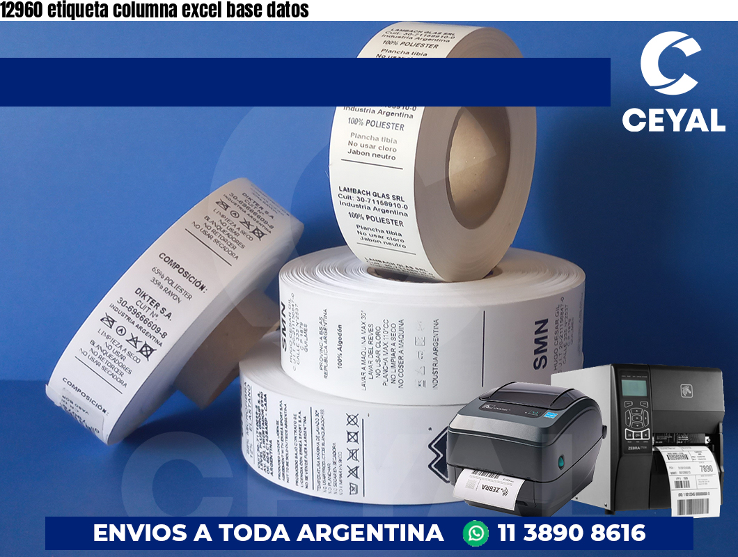 12960 etiqueta columna excel base datos
