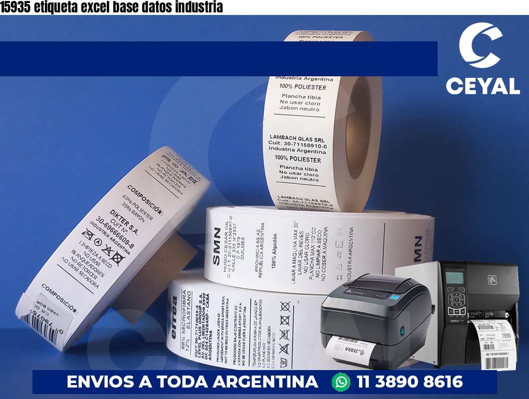 15935 etiqueta excel base datos industria