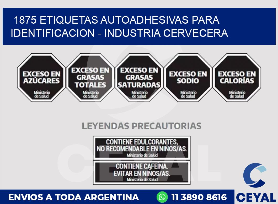 1875 ETIQUETAS AUTOADHESIVAS PARA IDENTIFICACION - INDUSTRIA CERVECERA