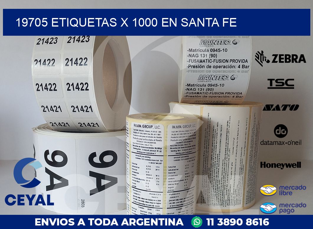 19705 ETIQUETAS X 1000 EN SANTA FE