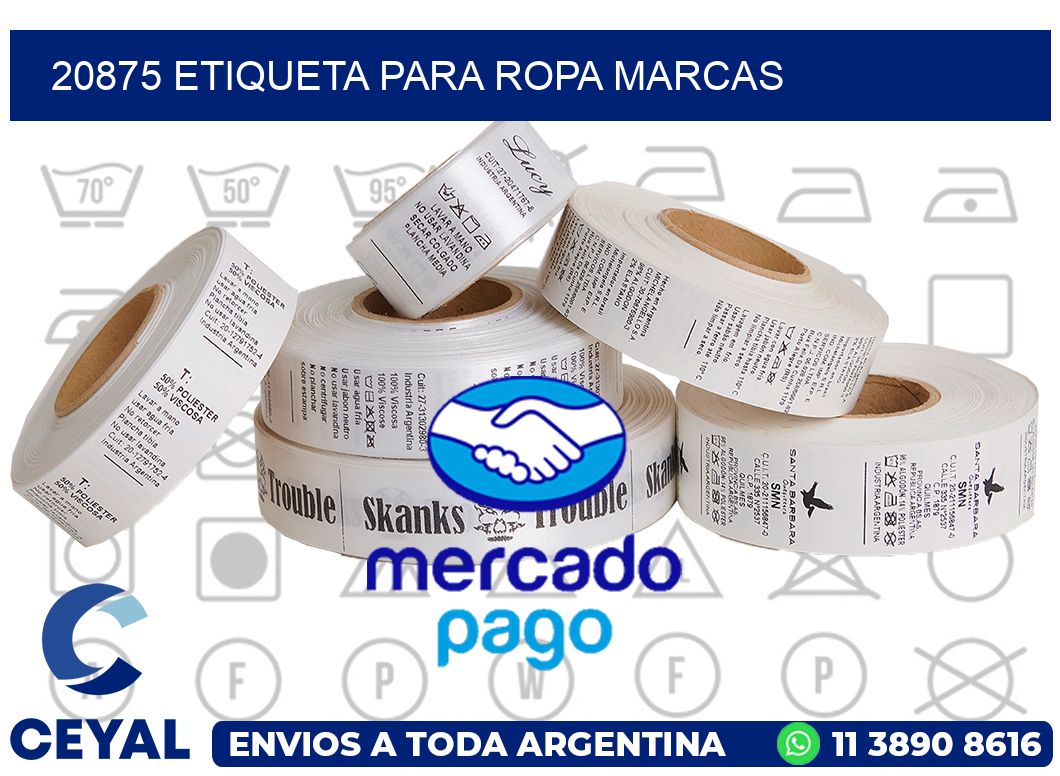 20875 ETIQUETA PARA ROPA MARCAS