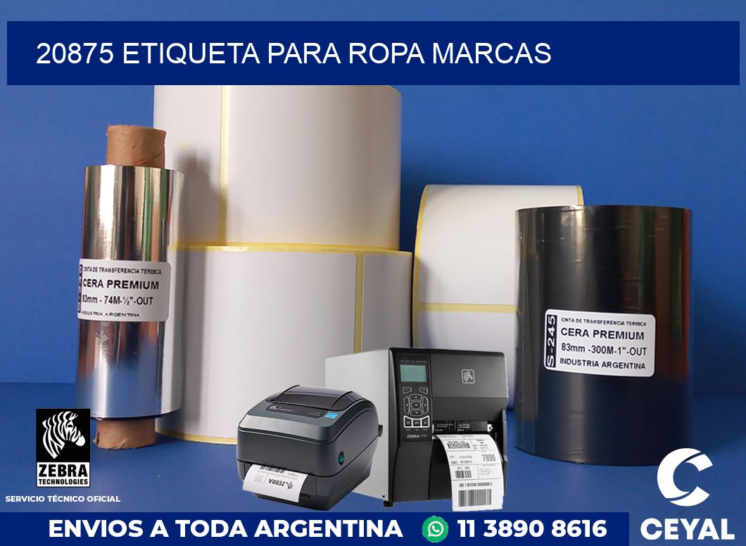 20875 ETIQUETA PARA ROPA MARCAS