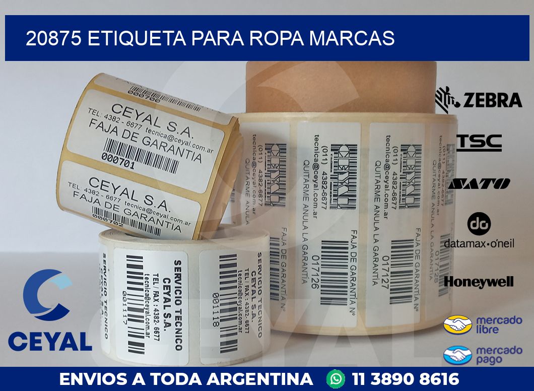 20875 ETIQUETA PARA ROPA MARCAS