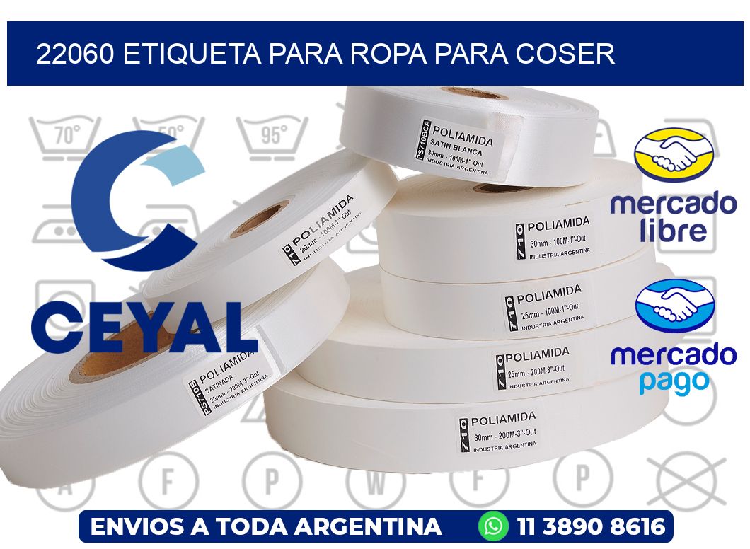 22060 ETIQUETA PARA ROPA PARA COSER