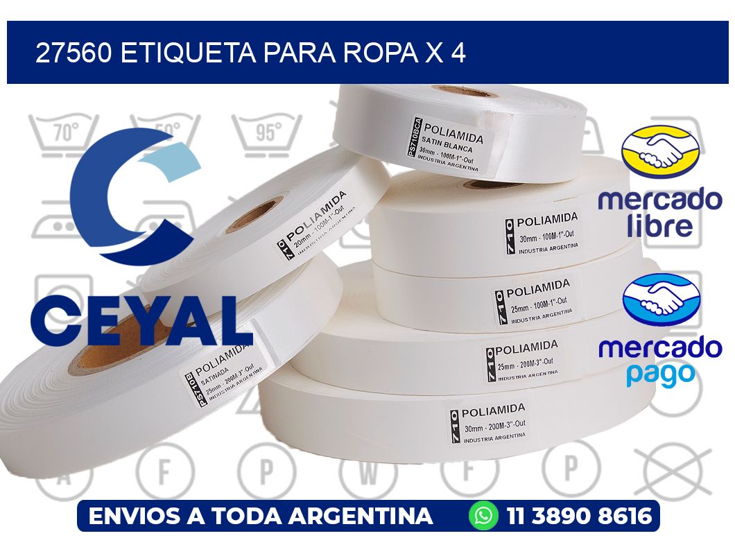 27560 ETIQUETA PARA ROPA X 4