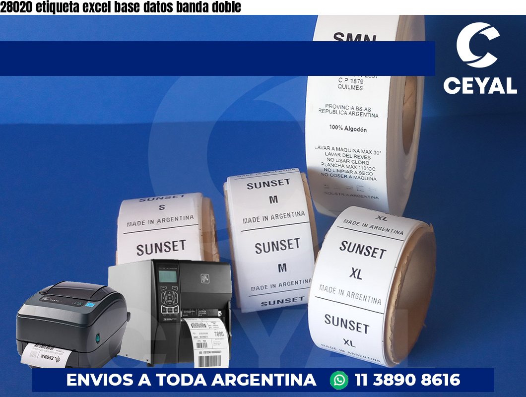28020 etiqueta excel base datos banda doble