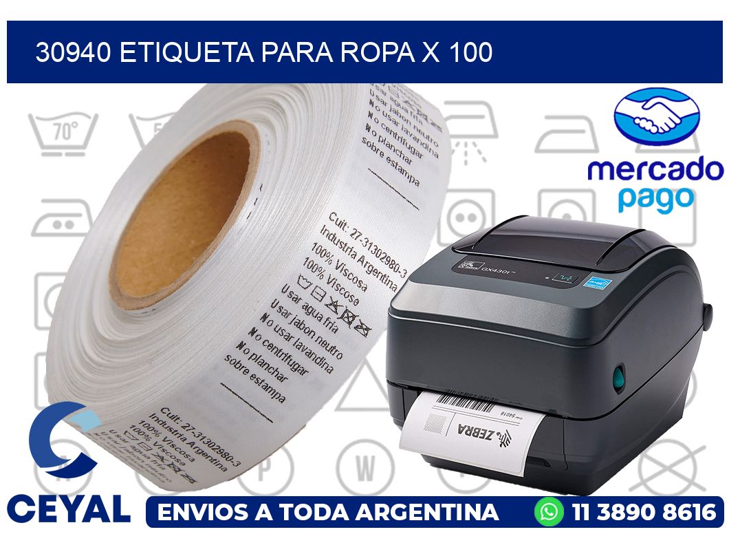 30940 ETIQUETA PARA ROPA X 100