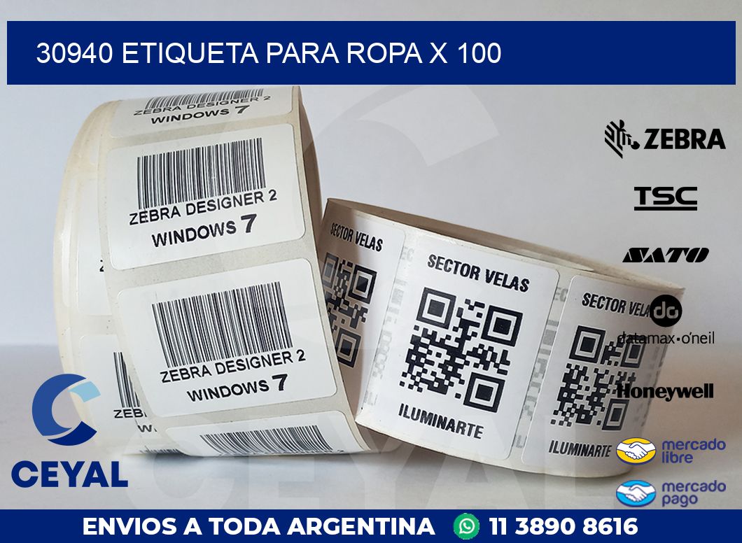 30940 ETIQUETA PARA ROPA X 100