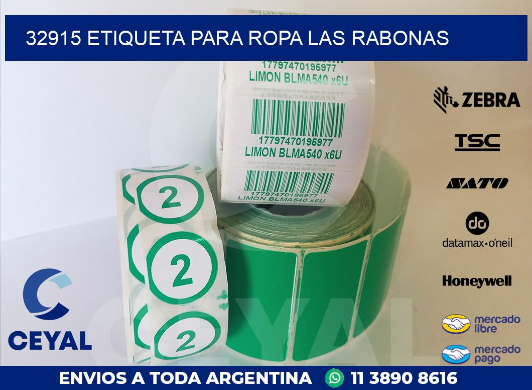 32915 ETIQUETA PARA ROPA LAS RABONAS
