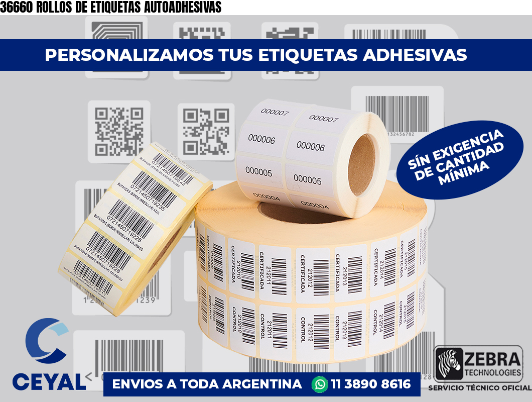 36660 ROLLOS DE ETIQUETAS AUTOADHESIVAS