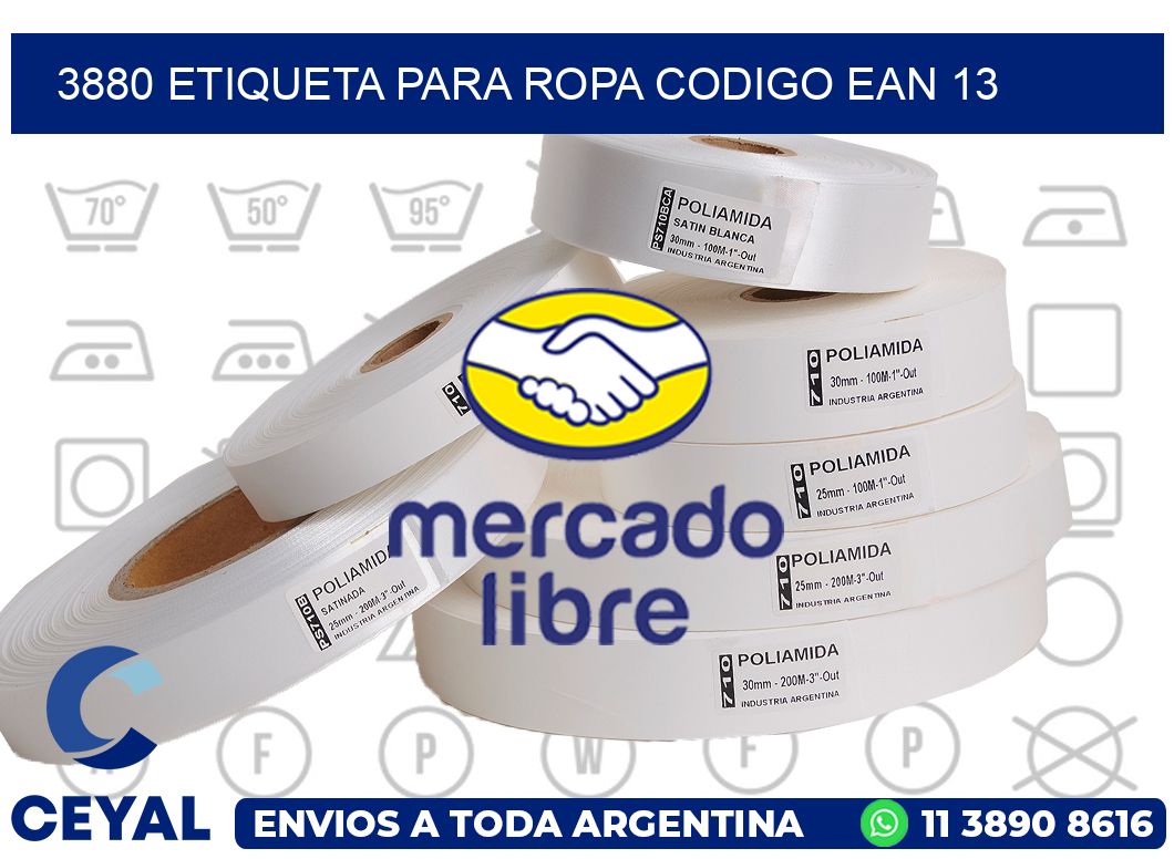 3880 ETIQUETA PARA ROPA CODIGO EAN 13