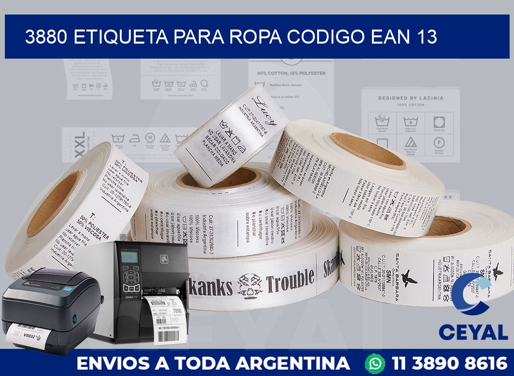 3880 ETIQUETA PARA ROPA CODIGO EAN 13