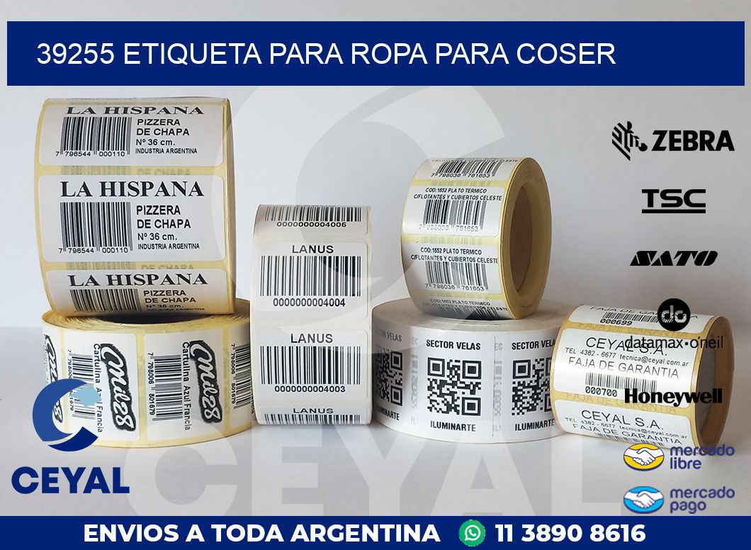 39255 ETIQUETA PARA ROPA PARA COSER