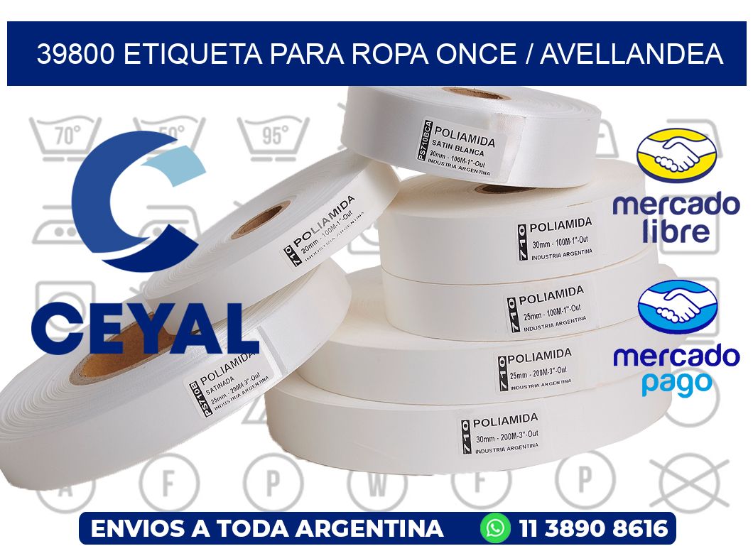 39800 ETIQUETA PARA ROPA ONCE / AVELLANDEA