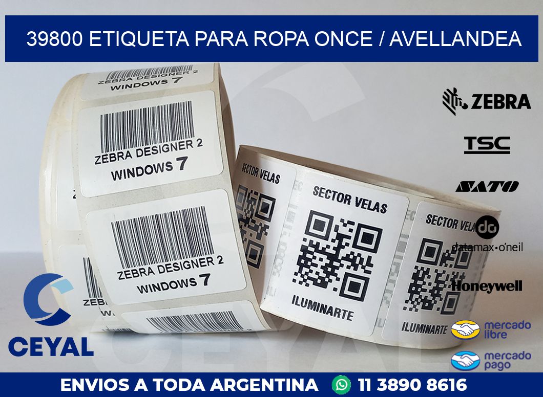 39800 ETIQUETA PARA ROPA ONCE / AVELLANDEA