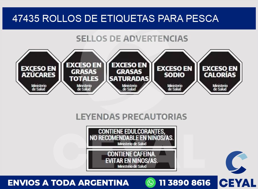 47435 ROLLOS DE ETIQUETAS PARA PESCA
