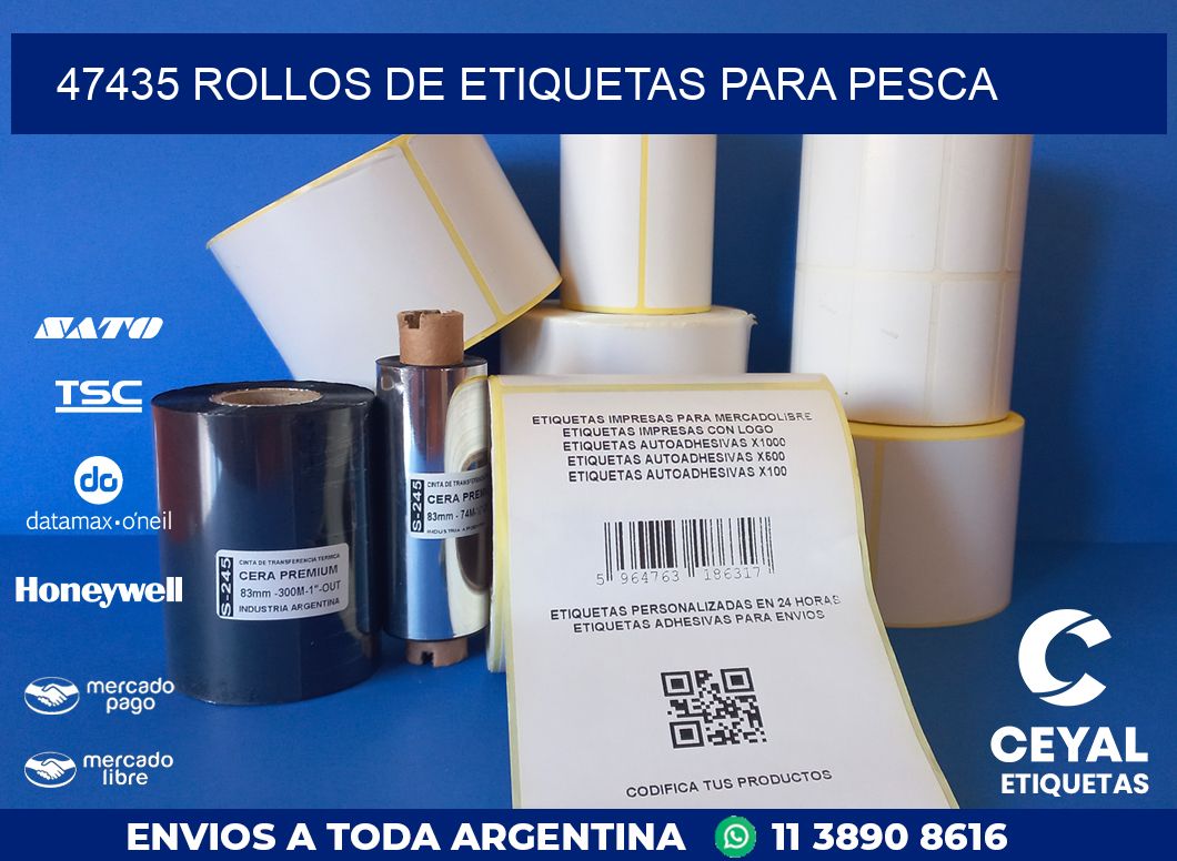 47435 ROLLOS DE ETIQUETAS PARA PESCA
