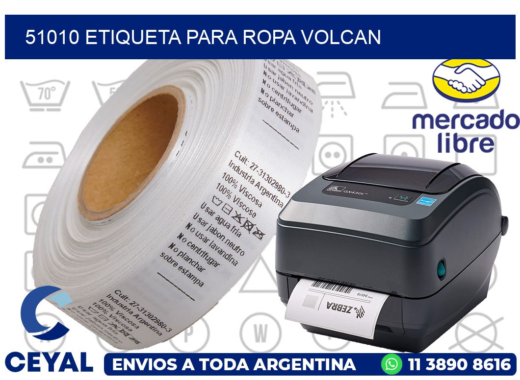 51010 ETIQUETA PARA ROPA VOLCAN