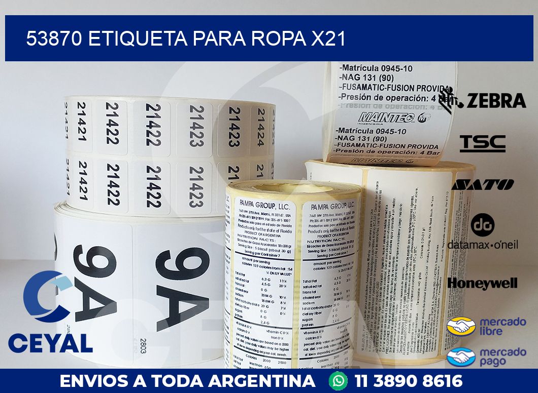53870 ETIQUETA PARA ROPA X21
