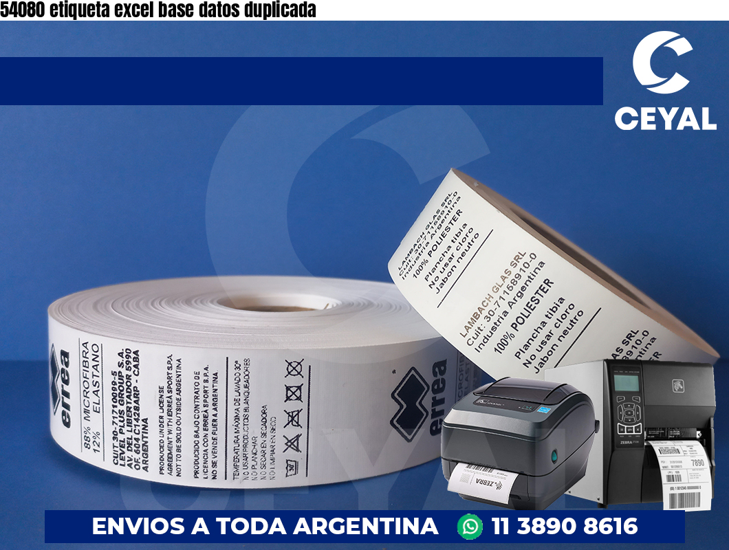 54080 etiqueta excel base datos duplicada