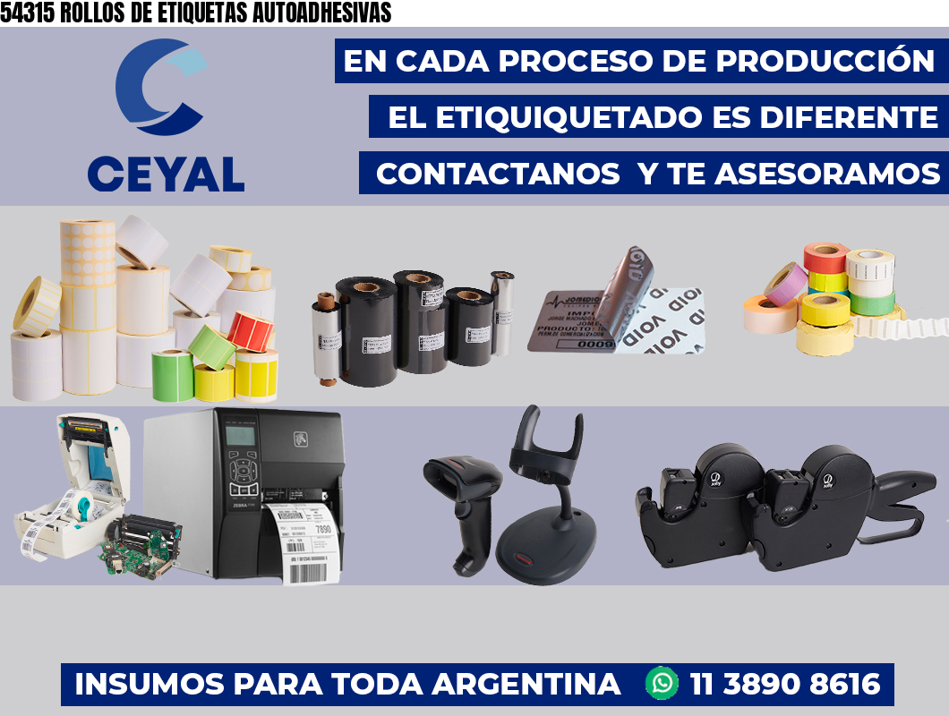 54315 ROLLOS DE ETIQUETAS AUTOADHESIVAS