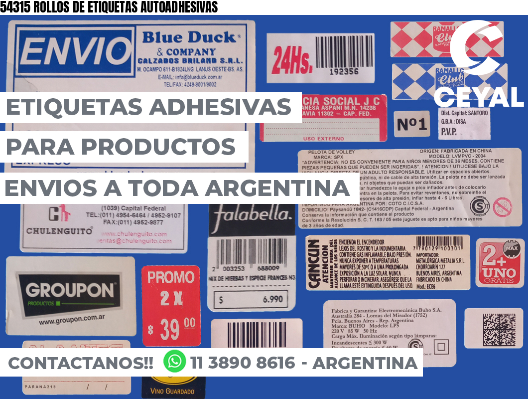 54315 ROLLOS DE ETIQUETAS AUTOADHESIVAS