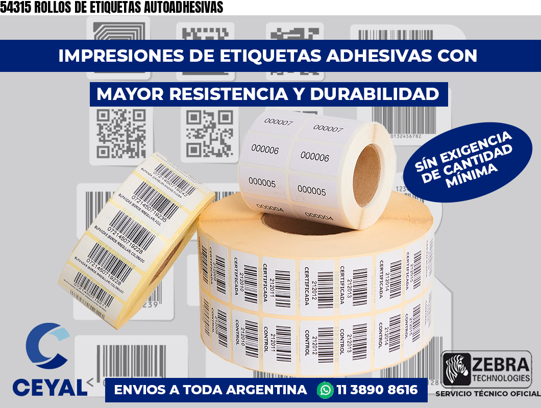 54315 ROLLOS DE ETIQUETAS AUTOADHESIVAS