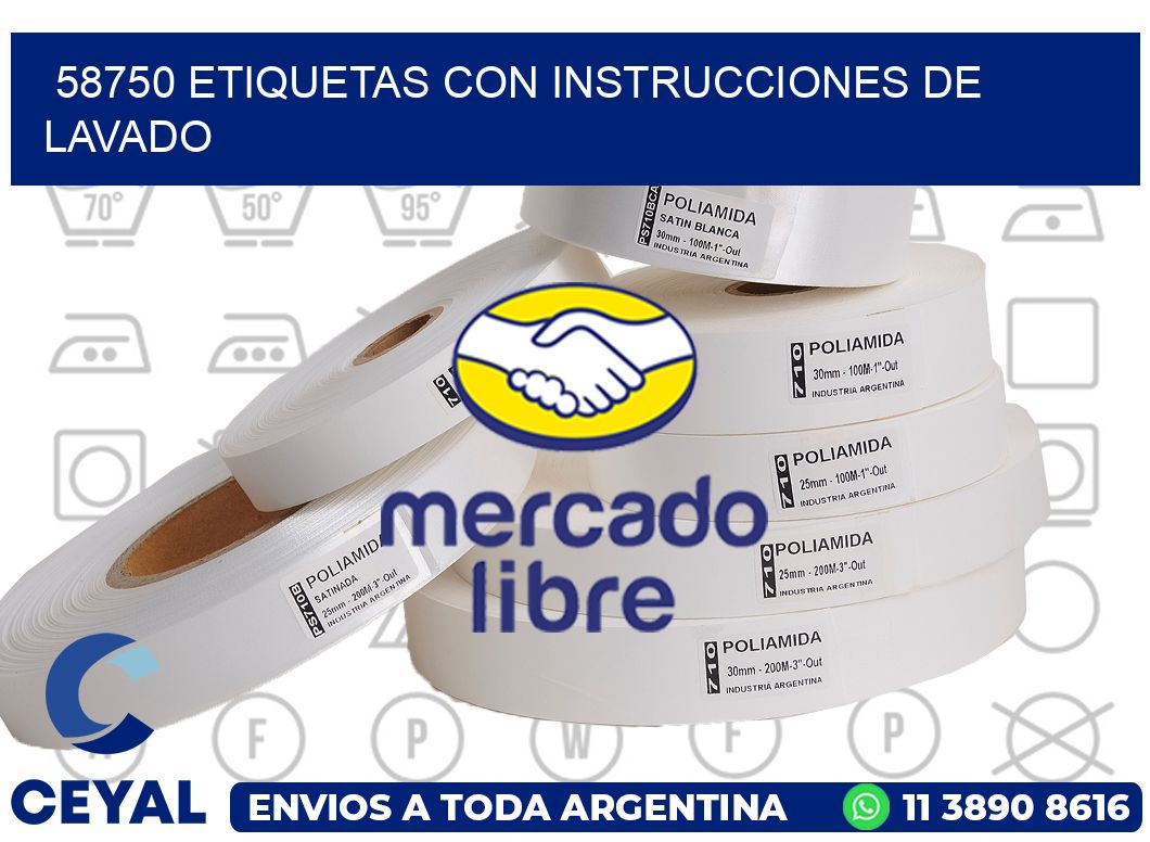 58750 ETIQUETAS CON INSTRUCCIONES DE LAVADO