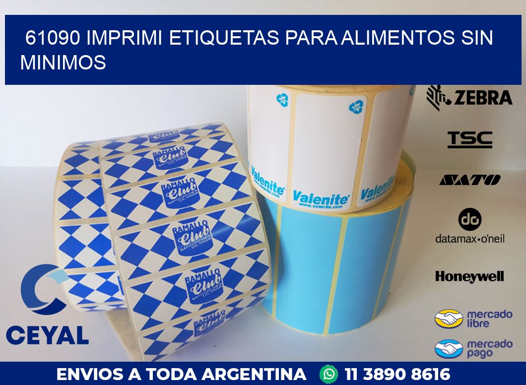 61090 IMPRIMI ETIQUETAS PARA ALIMENTOS SIN MINIMOS