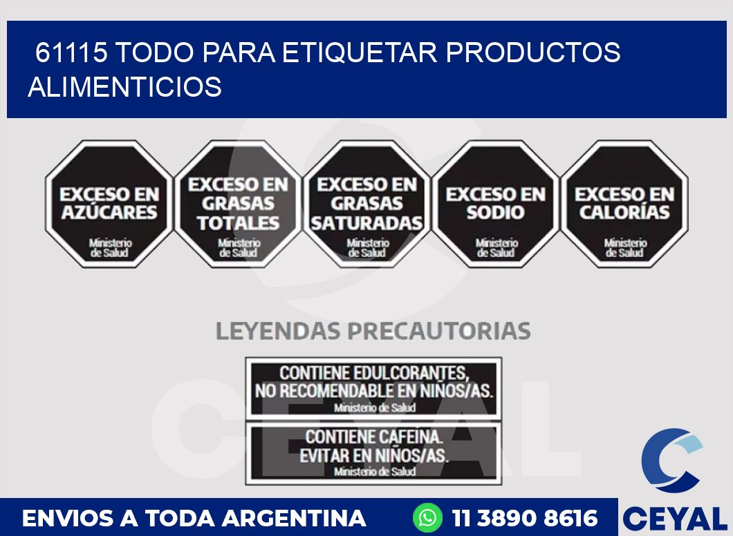 61115 TODO PARA ETIQUETAR PRODUCTOS ALIMENTICIOS